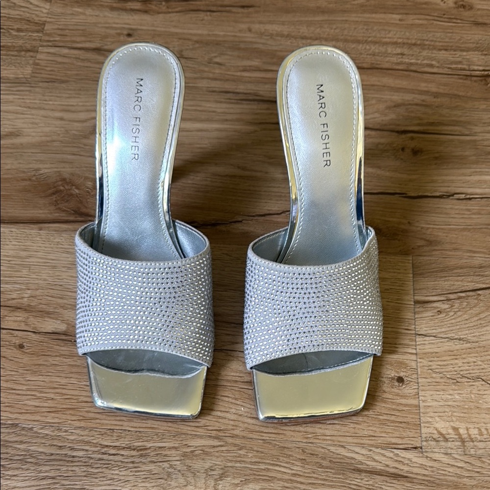 Marc Fisher Silver Women's Slide Sandals